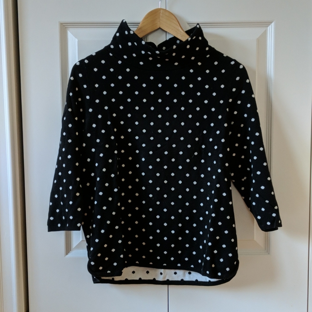 Talbots Black & White Polka Dot Sweater